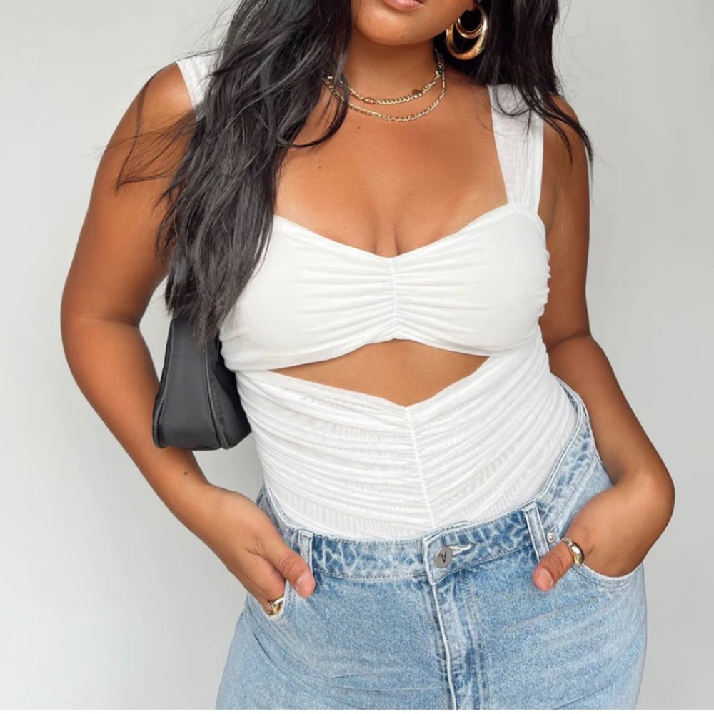 Princess Polly white mesh top